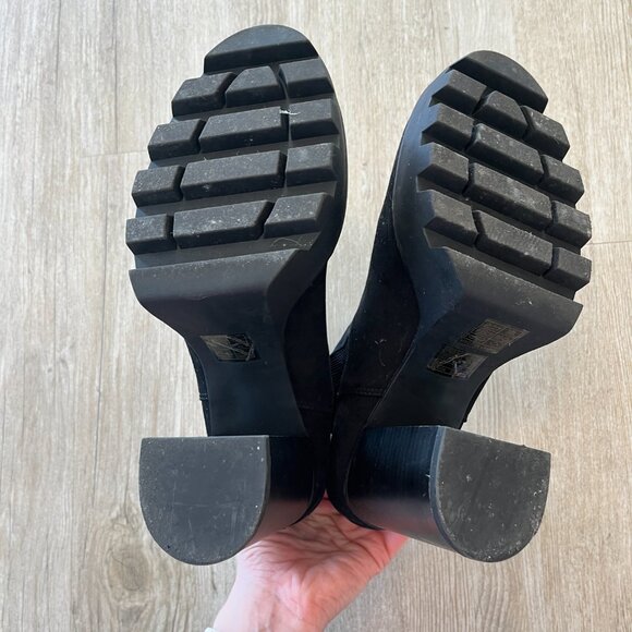 Womens Redtop Black Suede Heeled Ankle Boots - 9 - Picture 8 of 8